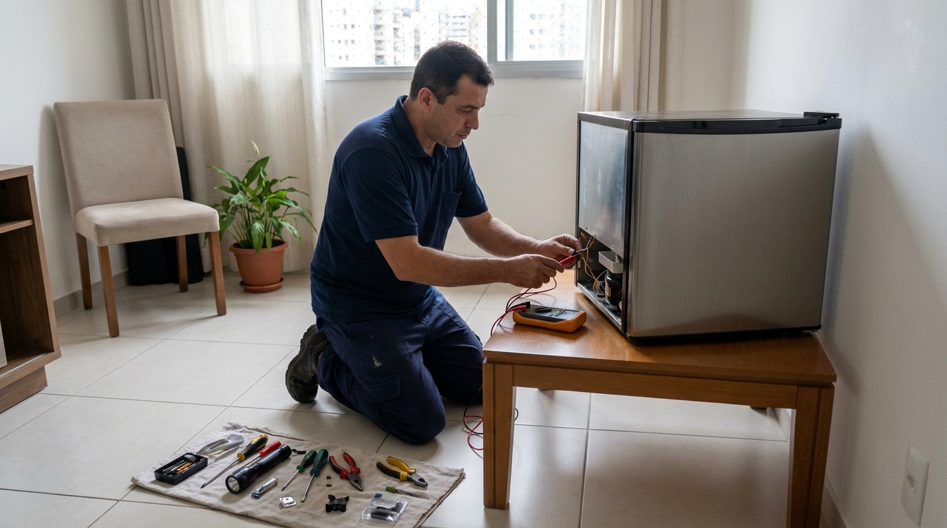 Técnico de conserto de frigobar em residência em Palmas‑TO